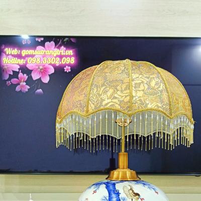 CẶP ĐÈN BÀN THIẾT KẾ CHIM HOA PHÚ QUÝ HỌA TIẾT ĐĂNG ĐỐI